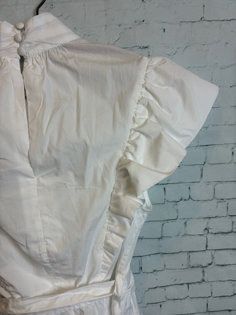 Derek Lam 10 Crosby Brynn Ruffle Wrap White Top Size 6 Like New Elevated Basic - Picture 11 of 16